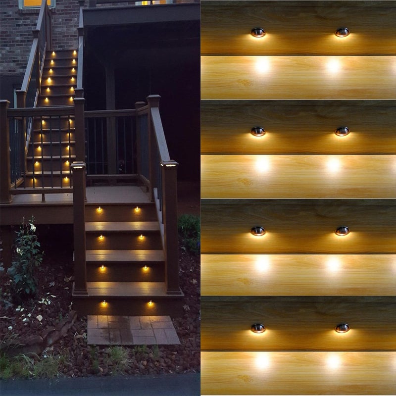 FVTLED Pack of 20 Warm White Low Voltage LED Deck Lights kit Î¦1.38 Outdoor Garden Yard Decoration Lamp Recessed Landscape Pathway Step Stair Warm White LED Lighting, Black - Image 2
